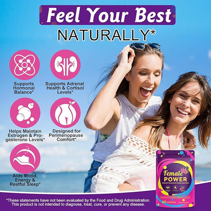 2 Pack Hormone Balance for Women, Female-Optimized Beef Organ Superfood Supplement for Women, PMS Support Supplement, 100% Grass Fed Beef Liver Capsules, Balance Hormones, Energy,Menstrual Cramp,Mood