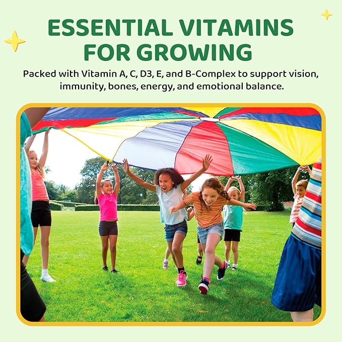 2 Pack Center-Filled Magnesium Glycinate Gummies for Kids - Magnesium Supplement Gummes with L-Theanine, Chamomile & Multivitamins for Sleep, Calm & Focus, Melatonin-Free - Green Apple & Kiwi, 60 CT