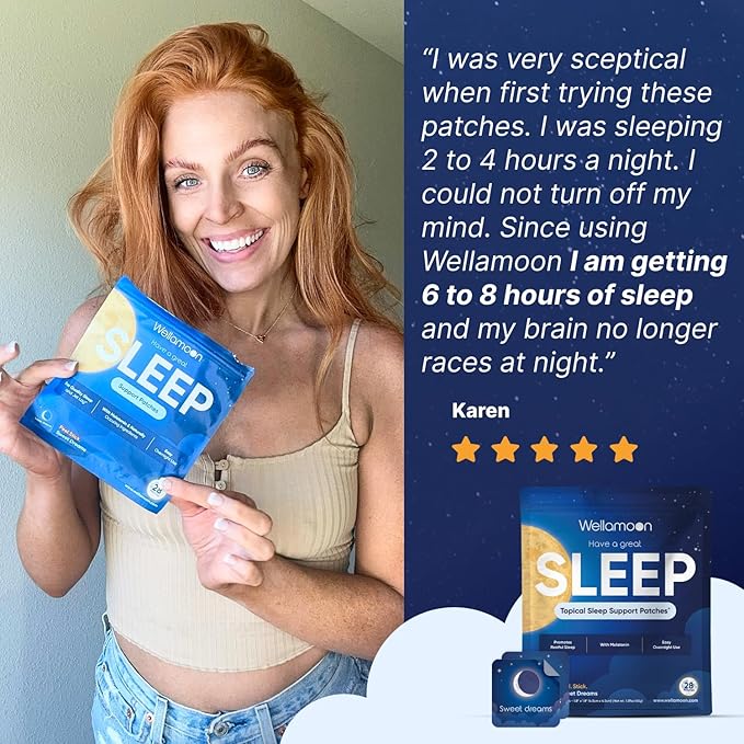 Wellamoon Original Sleep Patches for Adults Extra Strength | Sleep Patch with Melatonin & Valerian | Skin-Friendly & Cruelty-Free | Long-Lasting Night Comfort for Men & Women | Pack of 3 x 28 Patches