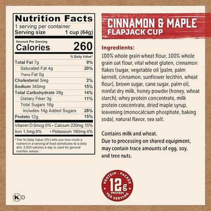 Kodiak Cakes Pancake On the Go, Cinnamon and Maple, 2.26 Ounce (Pack of 12)