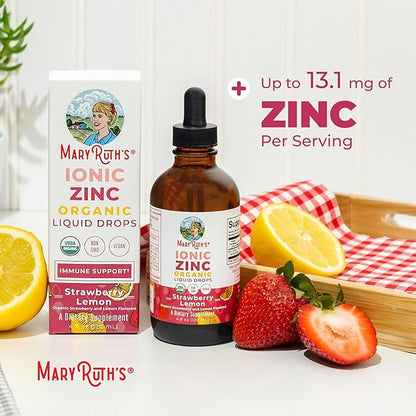 MaryRuth's Organic Liquid Zinc Supplement for Kids & Adults | Immune Support | Skin Health | Antioxidant | Cellular Metabolism | Zinc Sulfate | Vegan | Non-GMO | Sugar Free | Gluten Free | 4 oz