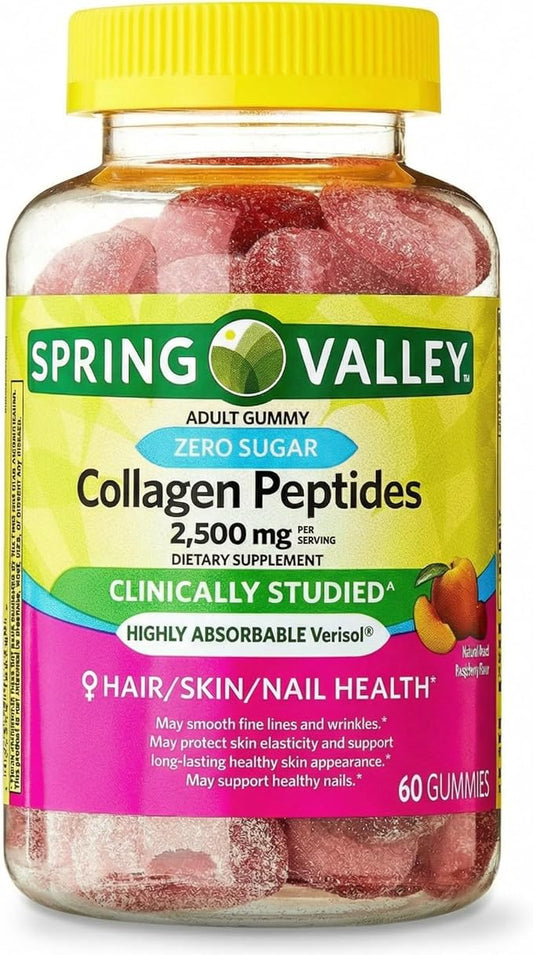 Collagen Women Zero Sugar 60 Gummies - Collagen Peptides 2500mg, Protein Gummies for Women, Collagen Gummies for Skin and Hair (Pack of 1)