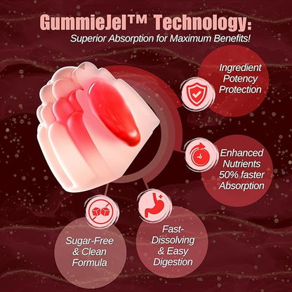 Multi Collagen Gummies Hydrolyzed Type I, II, III, V, X Plus Resveratrol Hyaluronic Acid & Biotin Gummies for Hair Skin and Nails Vitamins | Multi Collagen Peptides | Sugar Free