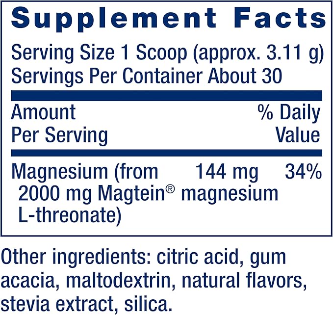Life Extension Neuro-Mag Magnesium L-Threonate Powder (Tropical Punch)-Ultra-Absorbable Magnesium-Supports Memory,Focus,Cognitive Function&Mood-Gluten free,Non-GMO,Vegetarian (30 Servings),(Pack of 2)
