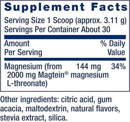 Life Extension Neuro-Mag Magnesium L-Threonate Powder (Tropical Punch)-Ultra-Absorbable Magnesium-Supports Memory,Focus,Cognitive Function&Mood-Gluten free,Non-GMO,Vegetarian (30 Servings),(Pack of 2)