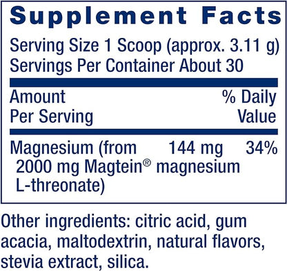 Life Extension Neuro-Mag Magnesium L-Threonate Powder (Tropical Punch) - Ultra-Absorbable Magnesium - Supports Memory, Focus, Cognitive Function & Mood - Gluten free, Non-GMO, Vegetarian (30 Servings)