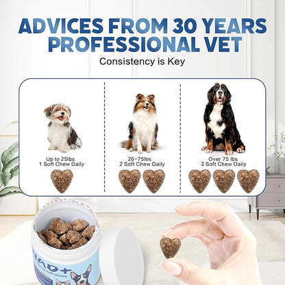 NAD+ Precursor & Senior Dog Multivitamin Supplement, 90 NMN Supplements for Longevity, Anti-Aging & Energy, Dog Daily Support Vitamins Chews for Hip & Joints, Skin & Coat, Chicken