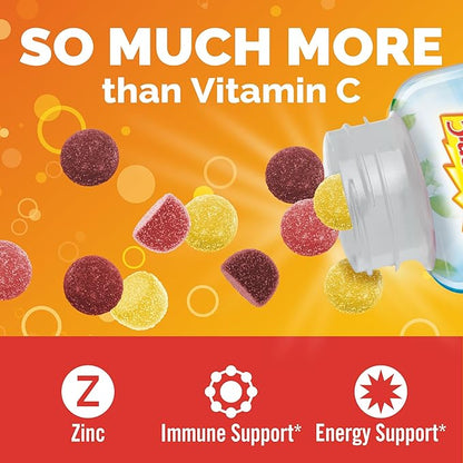 Emergen-C 750mg Vitamin C Gummies for Adults, Immune Support Gummies, Gluten Free, Strawberry, Lemon and Blueberry Flavors, Back to School Essentials - 45 Count