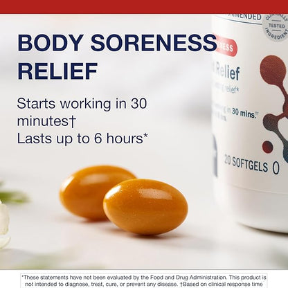 Metagenics Rapid Relief - Herbal Softgel with Turmeric & Boswellia - Supports Fast Relief for Muscle, Back & Joint Discomfort* - Drug-Free, Non-GMO, Gluten-Free - GMP Certified Facility - 20 Softgels