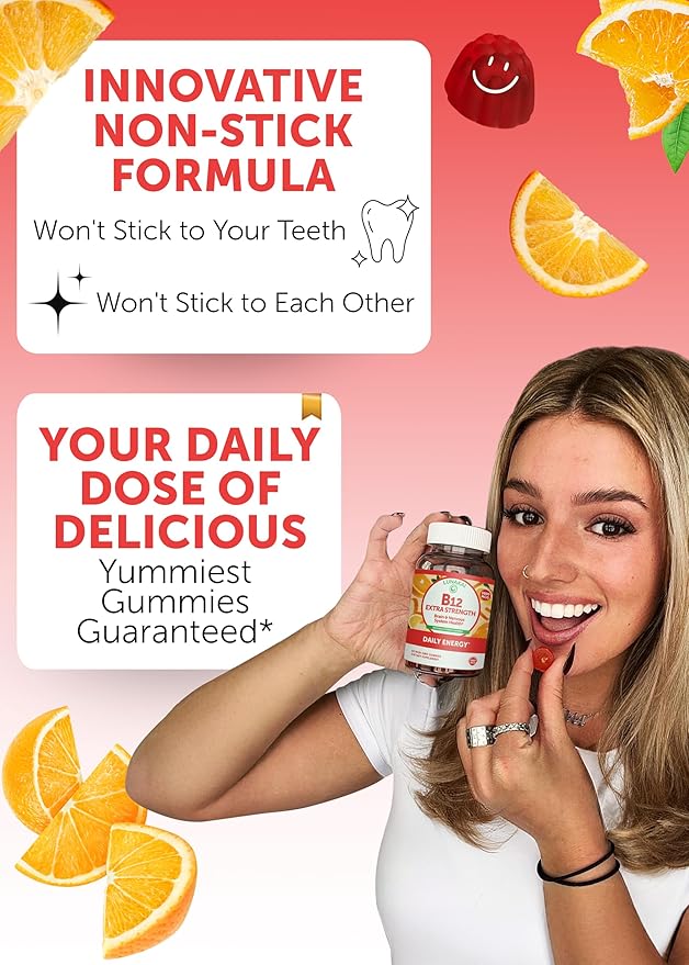 Lunakai Extra Strength 3000mcg Vitamin B12 Gummies - USA Made, Delicious Daily Energy & Metabolism Support - Vegan B12 Methylcobalamin Supplement 60ct, 6 Pack