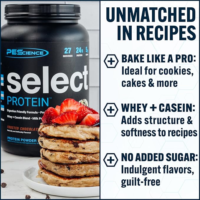 PEScience Select Protein Powder, Whey and Casein Blend, Lean Protein Powder for Women and Men, Low Calorie, Low Carb, Keto Friendly, Gluten Free, Frosted Chocolate Cupcake - 27 Servings