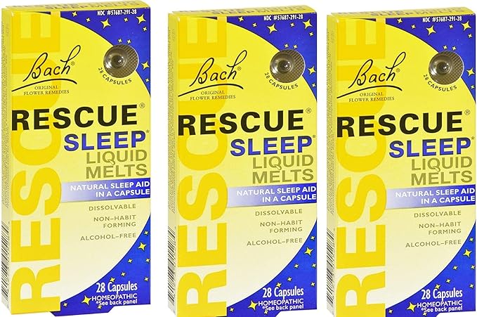 Bach Rescue Sleep Liquid Melts, Dissolvable Capsules 28 ea ( Pack of 3 )