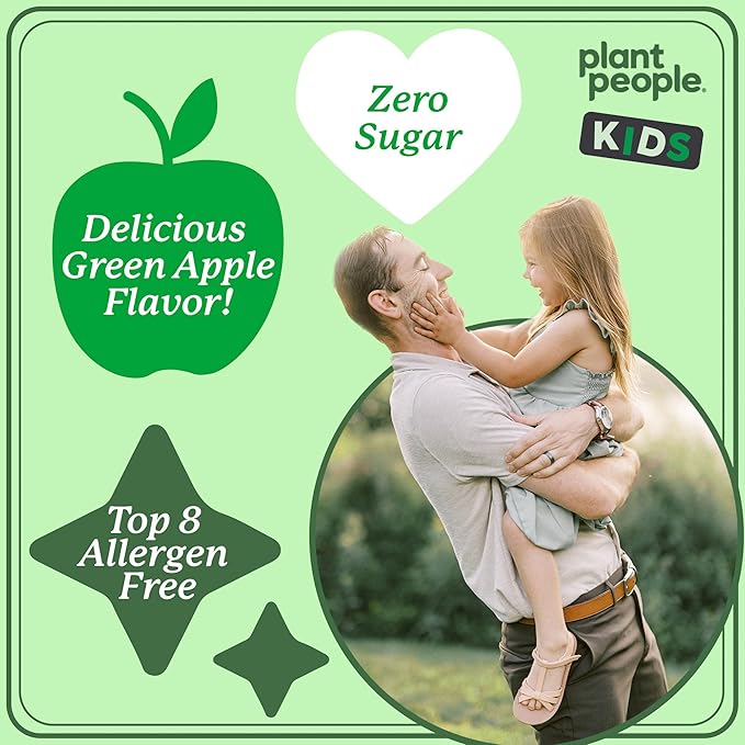 WonderGreens Kids Super Veggie Gummies – Sugar-Free, Allergen-Free Multivitamin for Picky Eaters with Probiotics – Tummy & Immune Support – Green Apple Flavor (30 Count)