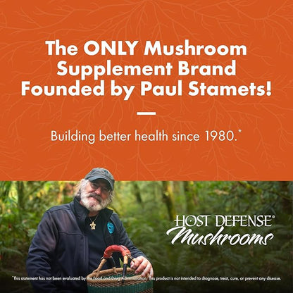 Host Defense MycoBotanicals Energy* Capsules - Energy & Respiratory Support Supplement - Herbal Green Tea Capsules - Respiratory Supplement with Cordyceps, Reishi & Chaga - 60 Capsules (30 Servings)*