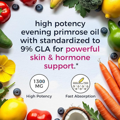 Vitalitown Women's Inner & Outer Beauty Bundle: 120 Billion CFU Probiotics (30 Strains) + Evening Primrose Oil 1300mg, Complete Gut, Vaginal & Skin Health