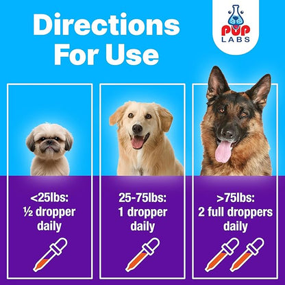 Pup Labs Freedom Joint Drops - Dog Joint Support Supplement with Human-Grade Ingredients - No Fillers, Preservatives, Additives, or Artificial Ingredients, 6 30 ml Droppers