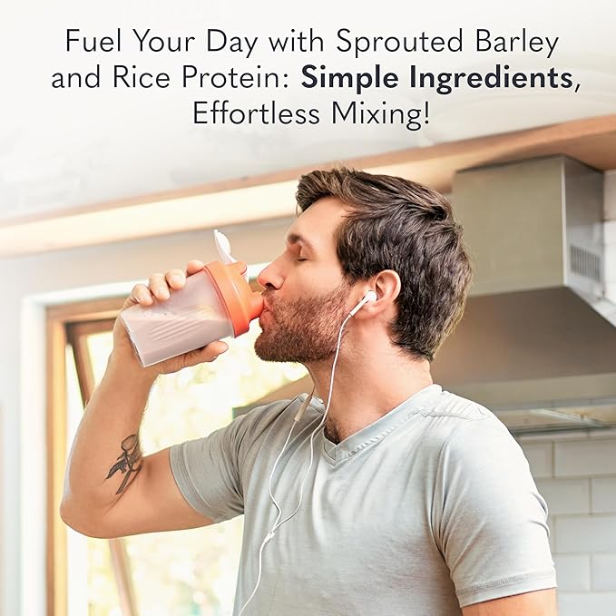 Garden of Life Plant-Based Sprouted Barley Protein, Vanilla Caramel with 21g Protein, 0g Sugar & Clean Ingredients, Upcycled Barley, Probiotics, Non-GMO, use in Shakes, Smoothies & Baking, 20 Servings