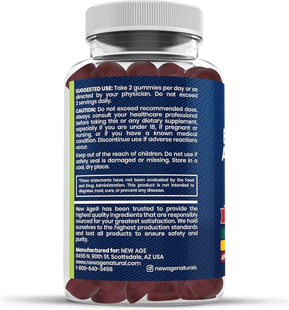 Sea Moss Gummies, Sea Moss, Black Seed, Ashwagandha, Turmeric, Manuka Honey, ACV, Dandelion, Black Pepper, Burdock, Bladderwrack, Vegan - 60 Count