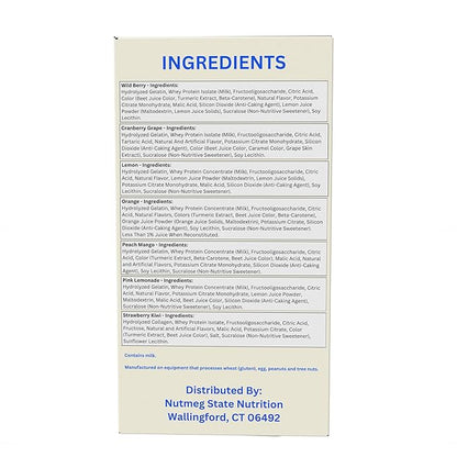Nutmeg State Nutrition - High Protein Diet Fruit Drink - 15g Protein - Low Calorie - Low Carb - Low Sugar - Fat Free, 7 Servings Per Box (Variety)
