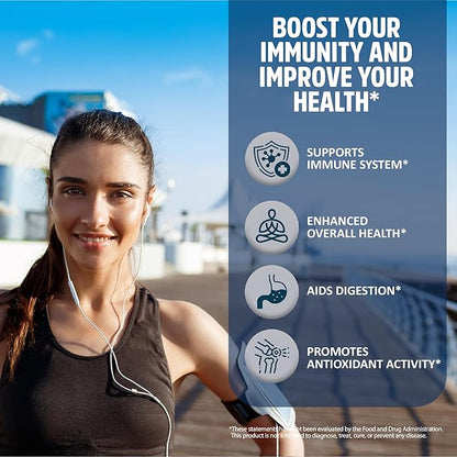 Immune Support Supplement 12 in 1 Complex with Vitamin C, D3, Zinc, Echinacea, Elderberry, Ginger, Turmeric. Immune Defend for Men & Women, Non-GMO, Gluten-Free, Vegan, USA