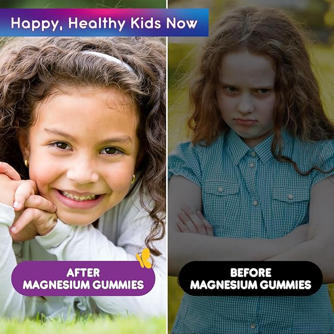 2 Pack Kids Magnesium Glycinate Gummies - Magnesium Gummies with L-Theanine, Chamomile, Licorice, Vitamin B6, D for Kids & Adults Sleep, Stress, Muscle Relief & Nerve Bone - Sugar Free Grape