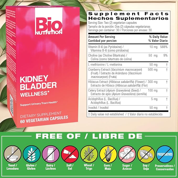 Bio Nutrition Kidney Bladder Wellness, 60 Vegetarian Capsules