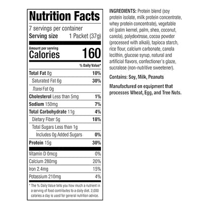 WonderSlim Popper Puff Snacks, Chocolate, 160 Calories, 15g Protein, Gluten Free (7ct)