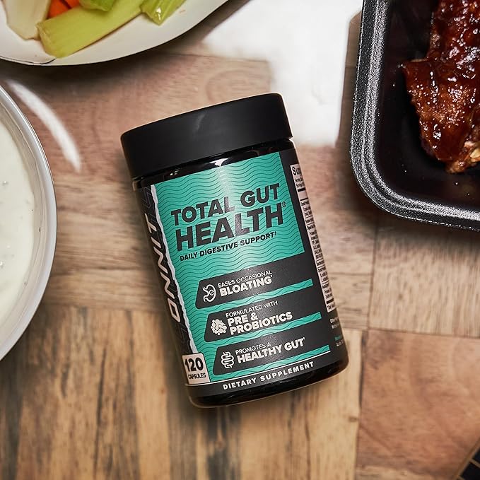 ONNIT Total Gut Health Daily Digestive Support, IGEN™ Non-GMO Tested Digestion Supplement for Women and Men with 7 Strains of Probiotics, Prebiotics, Enzymes and Betaine HCL, 60 Count