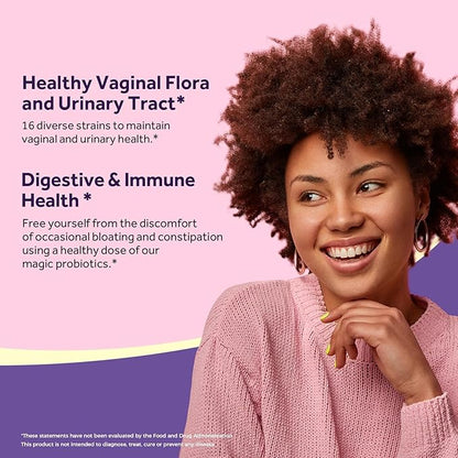 Doctor's Recipes Women's Probiotic, 120 Caps 50 Billion CFU 16 Strains, with Organic Cranberry, Digestive Immune Vaginal & Urinary Health, Shelf Stable, Delayed Release, No Soy Gluten Dairy