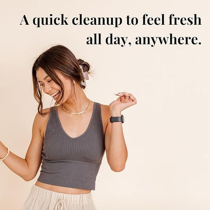 Pixie Feminine Wipes - Flushable, Biodegradable, & Ph Balanced - Individually Wrapped Packet Wipes for On The Go & Public Bathrooms - Wash & Cleaner For Your Menstrual Cups & Discs (1 Pack of 20)