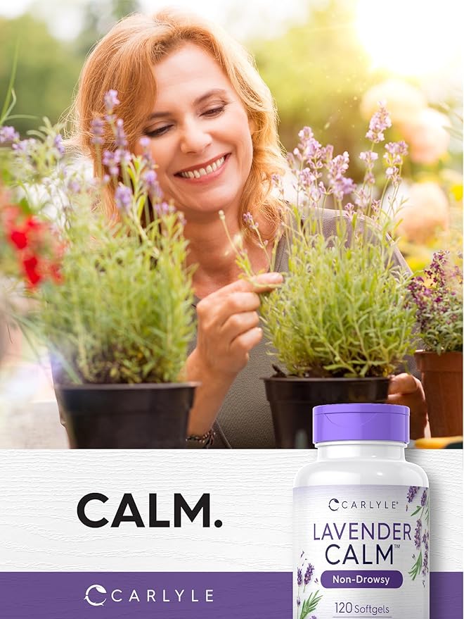 Carlyle Lavender Pills | 80 mg | 120 Softgel Capsules | Calm & Non-Drowsy Formula | Non-GMO & Gluten Free Supplement