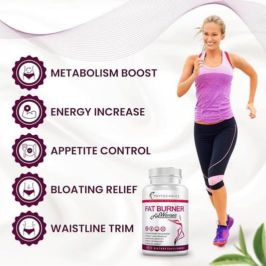 Fat Burner for Women with Raspberry Ketones, Green Tea & African Mango – Best Diet Pills that Work Fast for Women, All-Natural Weight Loss Supplements Supports Metabolism & Belly Fat Burn, 60 Capsules