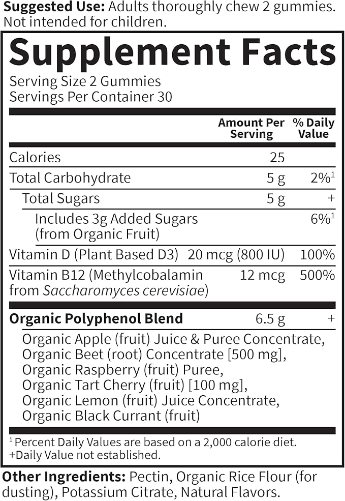 Garden of Life Organic Beet Root Gummies Made from Pectin with Antioxidants, Vitamin C, Vitamin D & B12 for Heart Health & Energy – BEETS Gummies – Vegan, Gluten Free, Non GMO, Raspberry, 30 Servings