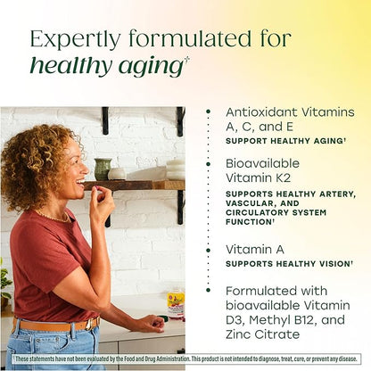 MegaFood Whole Body 55+ Womens Multivitamin - Multivitamin for Women - Vitamin D3 K2, Magnesium Citrate, Biotin & Folate - Bone Health - Brain, Heart & Immune Support - 90 Gummies, 30 Servings