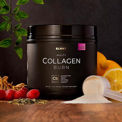 ELMNT Super Collagen Burn for Women w. Probiotics, Hyaluronic Acid, Apple C Vinegar, KSM66, Biotin+ Premium Colageno Multi Collagen Protein Powder for Weight Loss, Fat Burner, Hair, Skin+ (R-Lemonade)