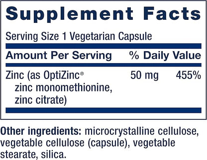 Life Extension Zinc Caps, zinc 50 mg, zinc Citrate, Support The Body's Immune defenses, Ultra-absorbable, Vegetarian, Non-GMO, Gluten-Free, 90 Vegetarian Capsules