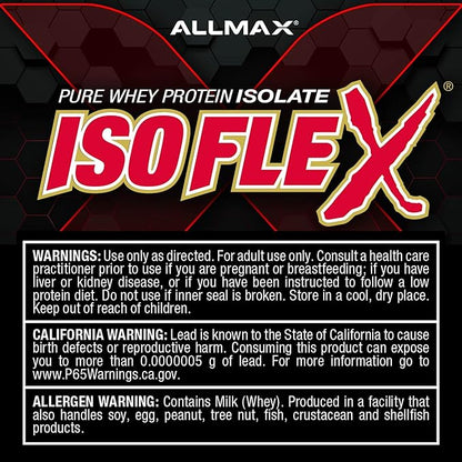 ALLMAX ISOFLEX Pure Whey Isolate Protein Powder - Gluten Free, Low Lactose, Sugar-Free - High-Protein, Clean, Keto-Friendly for Pre Post Workout Supplement for Women and Men | Vanilla, 5lb