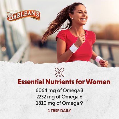 Barlean's Essential Woman Chocolate Mint Liquid Supplement from Flaxseed, Evening Primrose Oil & Soy Isoflavones, Omega 3 6 9 and GLA, Hormonal Balance & Healthy Hair and Skin, 16 oz
