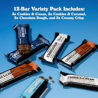 Barebells Protein Bars People's Choice Variety Pack – 12 Bars, Nutritious Snacks with 20g of High Protein - Chocolate Treat with 1g of Total Sugars - Perfect on The Go Breakfast Bars