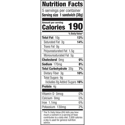 Nature Valley Biscuit Sandwiches, Chocolate Peanut Butter Snacks, 5 ct, 6.75 OZ
