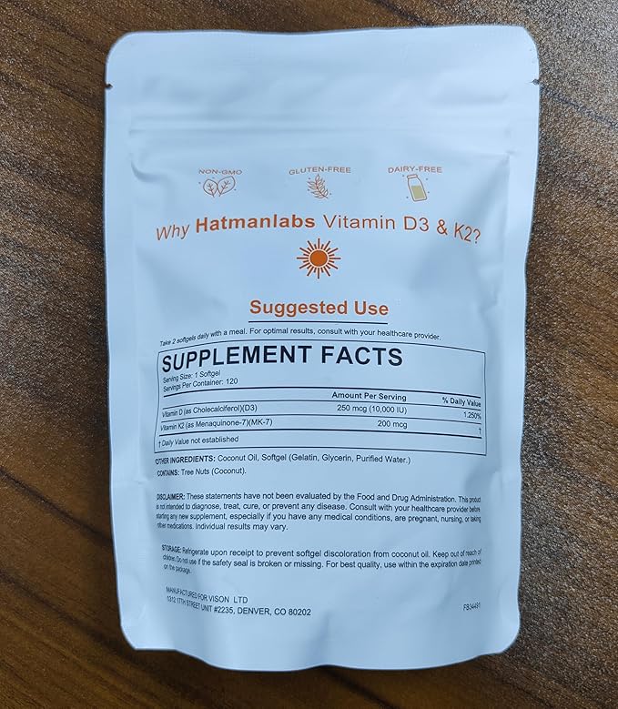 Daiasns Vitamin D3 K2 10000iu Supports Muscle & Brain Health -High-Potency D3 K2 Supplement Helps in Immune and Cardiovascular Support - 120 Softgels