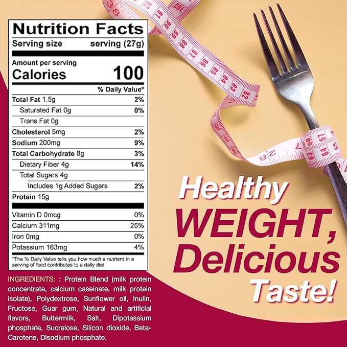 ProtiDIET Vanilla Protein Shake - No Trans Fat 15g Protein Nutritional Shakes - Creamy High Protein Drink for Healthy Active Lifestyle and Delicious Nutrition