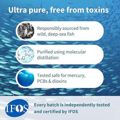 Igennus Pharmepa rtg Omega 3 EPA DHA Fatty Acids 1000mg, IFOS Certified, High Potency Wild Fish Oil with GLA Evening Primrose Oil, Lemon Flavor, 60 Softgels