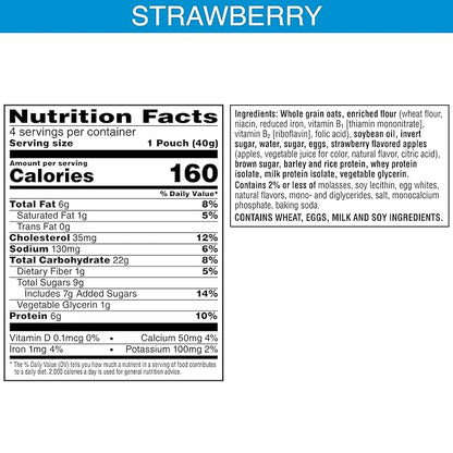 Nutri-Grain Power-Fulls Soft Baked Oat Bites, Protein Snacks, Whole Grain, Strawberry (5 Boxes, 20 Pouches)