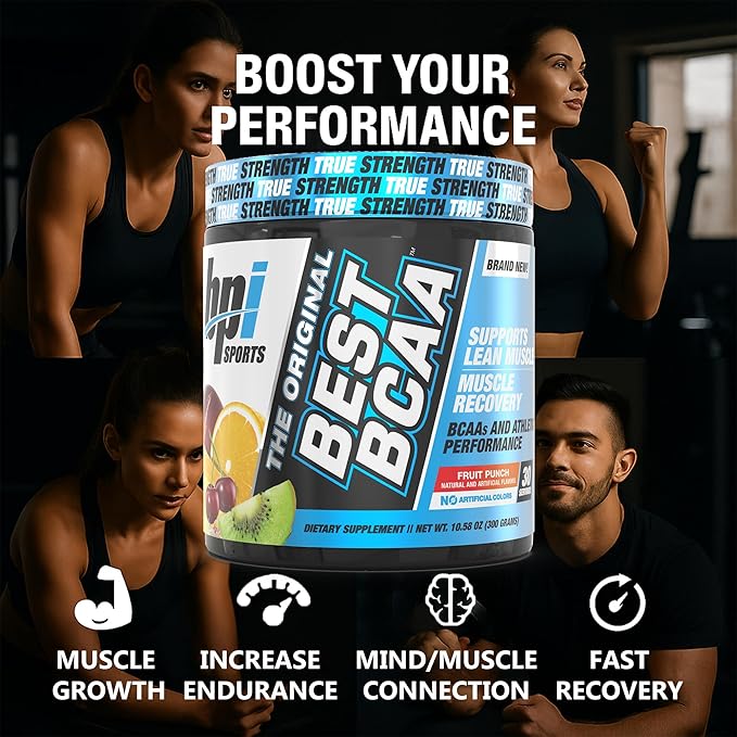 BPI Sports Best BCAA Powder - Muscle Recovery Support - Branched Chain Amino Acids | Building Blocks of Protein and Muscle - Post Workout Recovery – Hydration - Fruit Punch, 30 Servings