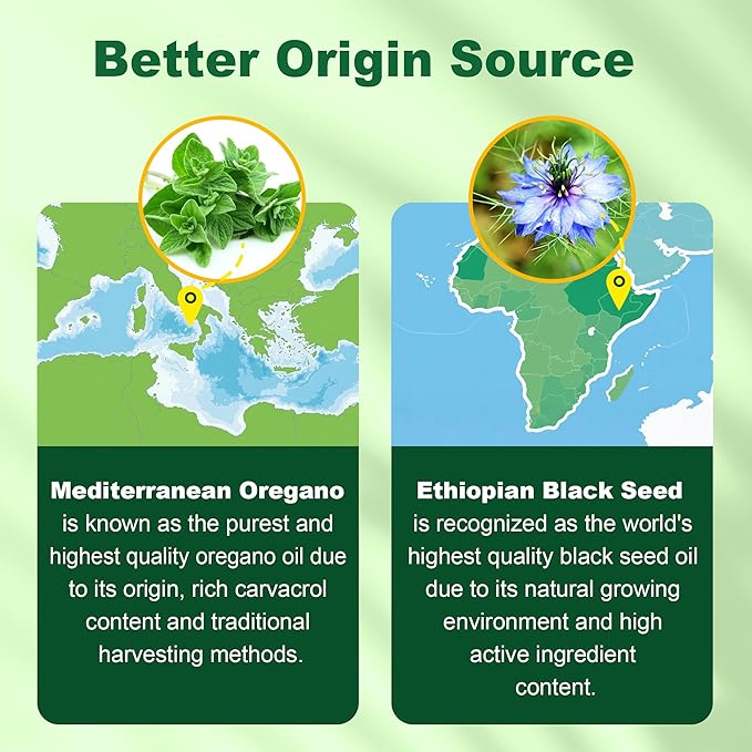 LILICARE Oil of Oregano with Black Seed Oil Filled Gummies, Aceite De Oregano Capsulas Alternative, Carvacrol & Thymoquinone with Vitamin E, C, D3, Zinc, Liposomal Form, Sugar Free, 2 Pack