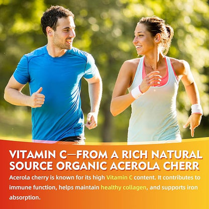 Vitamin C + D3 + Zinc Gummies for Adults, Immune Support Supplement with Elderberry, Echinacea & Mullein Leaf - Antioxidant Support, Sugar Free, Orange Flavor, 60 Count