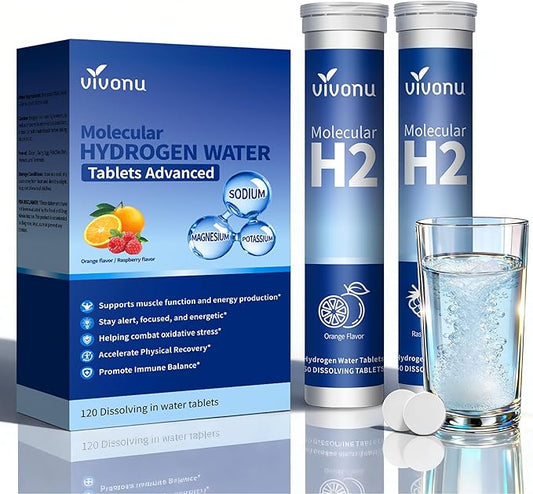 Magnesium Hydrogen Water Tablets, Tablets for Drinking Water - H2 Molecular Tabs | Magnesium* Pills, Electrolytes Hydration Supplement to Support Healthy Aging & Energy Boost (1 Pack)