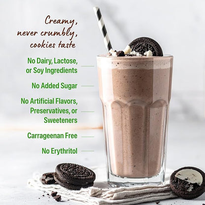 Orgain Organic Vegan Protein Powder, Cookies & Cream - 21g Plant Based Protein, 7g Prebiotic Fiber, Low Net Carb, No Lactose Ingredients, No Added Sugar, Non-GMO, For Shakes & Smoothies, 2.03 lb