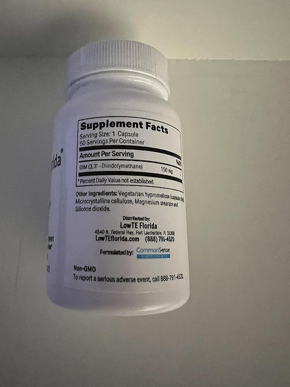 LowTE Florida DIM (150 mg) – Estrogen Balance & Hormone Support Supplement for Women Ages 60+ | Detox Cleanse | Anti-Inflammatory | Non-GMO | Gluten-Free | Soy-Free